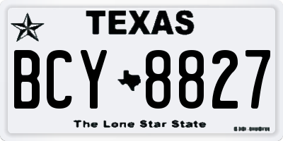 TX license plate BCY8827