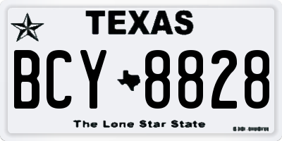 TX license plate BCY8828