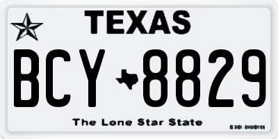 TX license plate BCY8829