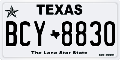 TX license plate BCY8830
