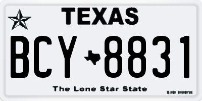 TX license plate BCY8831