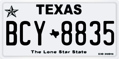 TX license plate BCY8835