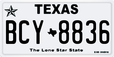 TX license plate BCY8836