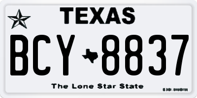 TX license plate BCY8837