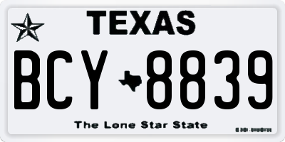 TX license plate BCY8839