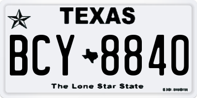 TX license plate BCY8840