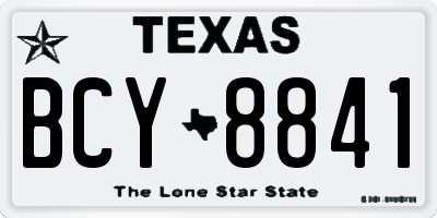 TX license plate BCY8841