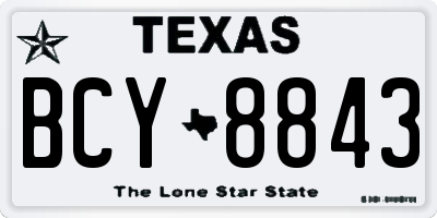 TX license plate BCY8843