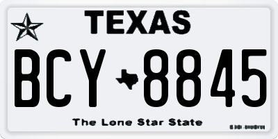 TX license plate BCY8845