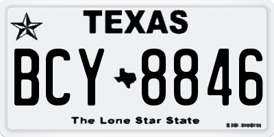 TX license plate BCY8846
