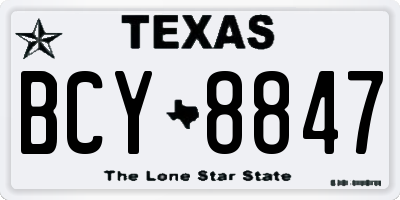 TX license plate BCY8847