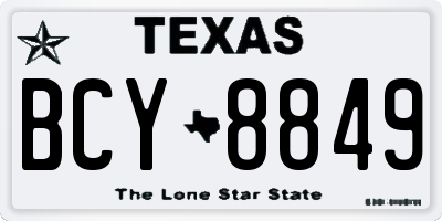 TX license plate BCY8849