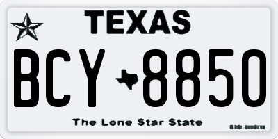 TX license plate BCY8850