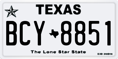 TX license plate BCY8851