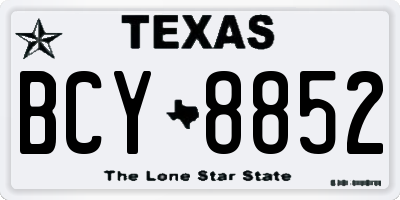 TX license plate BCY8852