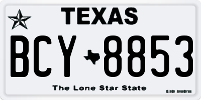 TX license plate BCY8853