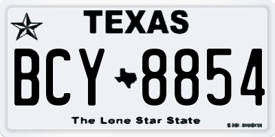 TX license plate BCY8854