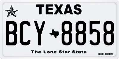 TX license plate BCY8858