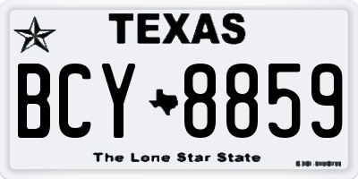 TX license plate BCY8859