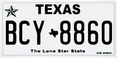 TX license plate BCY8860