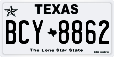 TX license plate BCY8862