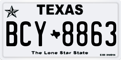TX license plate BCY8863