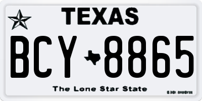 TX license plate BCY8865