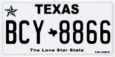 TX license plate BCY8866