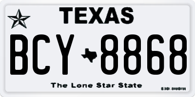 TX license plate BCY8868