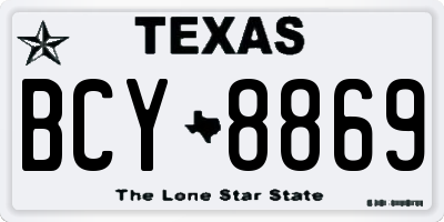 TX license plate BCY8869