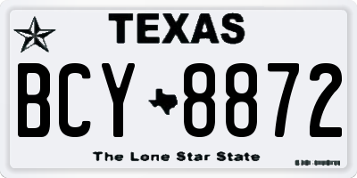 TX license plate BCY8872