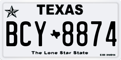 TX license plate BCY8874