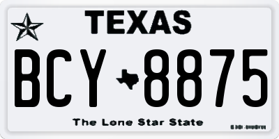 TX license plate BCY8875