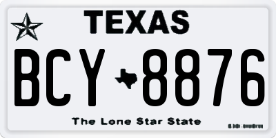 TX license plate BCY8876