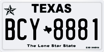 TX license plate BCY8881