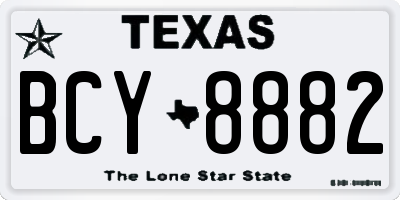 TX license plate BCY8882