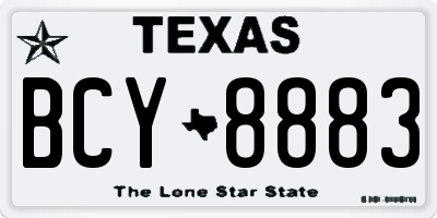 TX license plate BCY8883