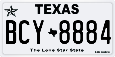 TX license plate BCY8884