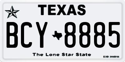 TX license plate BCY8885