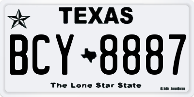 TX license plate BCY8887