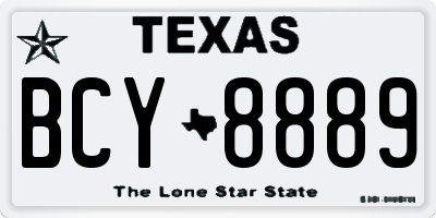 TX license plate BCY8889