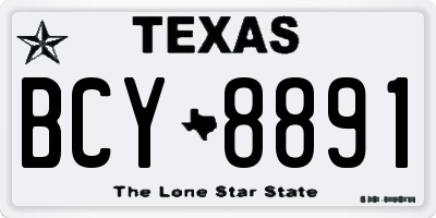 TX license plate BCY8891