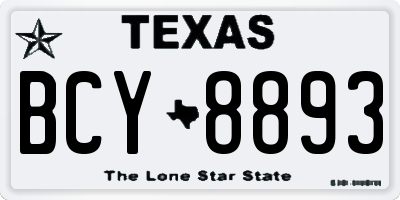 TX license plate BCY8893