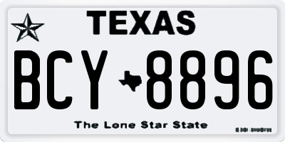 TX license plate BCY8896