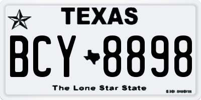TX license plate BCY8898