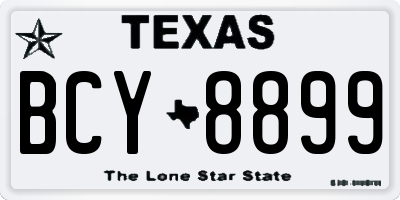 TX license plate BCY8899