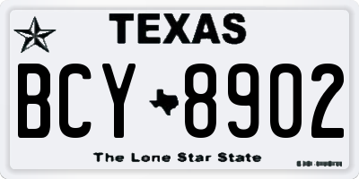 TX license plate BCY8902