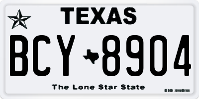 TX license plate BCY8904