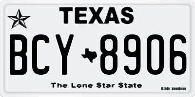 TX license plate BCY8906