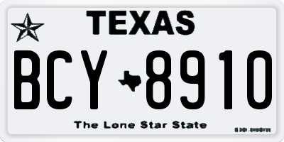 TX license plate BCY8910